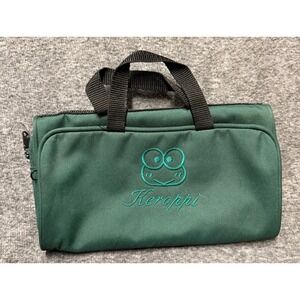 Sanrio Keroppi Green Canvas Roll Up multi pockets  Bag Travel  Organizer Case